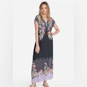 Johnny Was Maxi Floral Black Dress